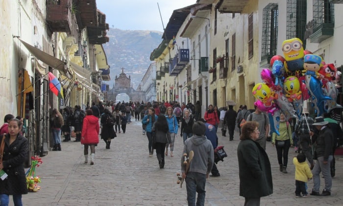 Backpacks in Cusco, Peru