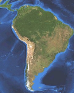 South America satellite image
