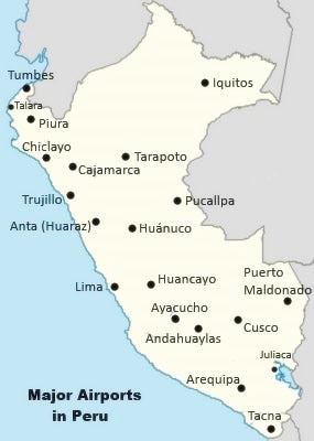 List of Major Airports in Peru With Map How to Peru