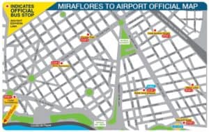 Map Miraflores - Airport Express Lima