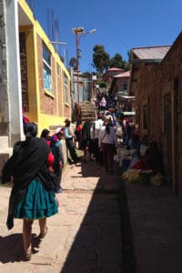 street with locals in town