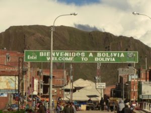Peru Bolivia Border - Bolivia Border cross sign