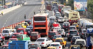 Traffic jam in Lima