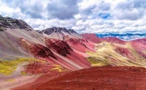 Sideview of rainbow mountain
