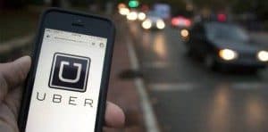 uber logo showing off a phone