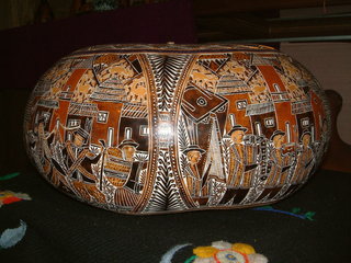 top peruvian souvenirs - a carved gourd