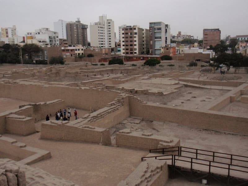 Huaca Pucllana Ruins in Miraflores Lima Peru