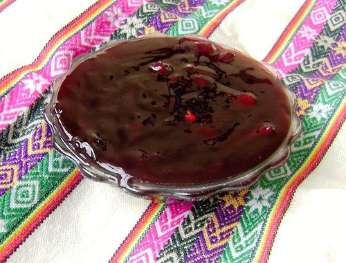 Mazamorra Morada Peruvian Purple Corn Pudding With Pineapple Cinnamon and Other Fruits - peruvian dessert