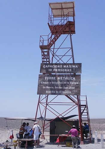 Nazca lines viewing tower in Nazca Peru
