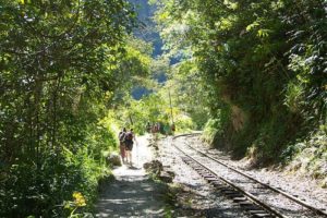 Hiking Along Railroad Tracks From Hydroelectric To Aguascalientes On Way to Machu Picchu
