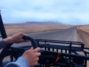 Driving ATVs through the Paracas National Park