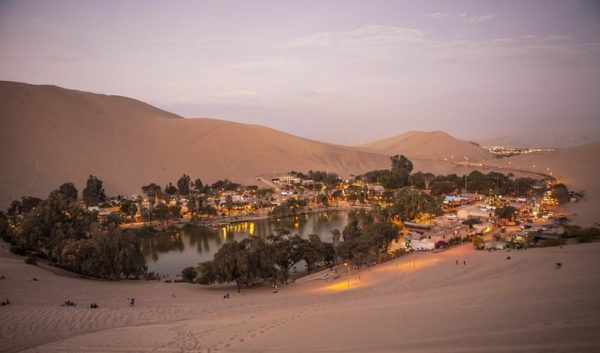 Peru Desert Oasis at night