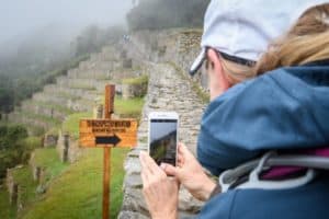 Cell Phone Taking Picture at Machu Picchu